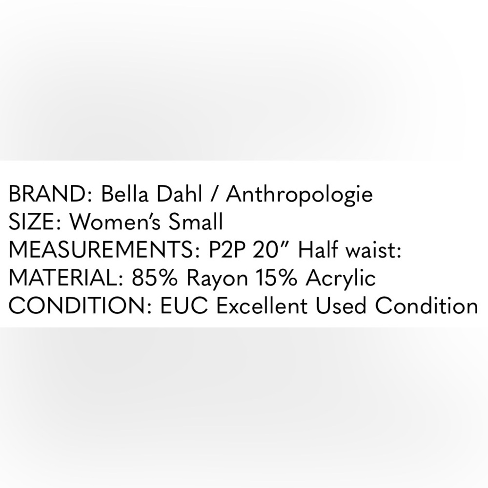 BELLA DAHL Women’s Small Tie Front Sweater Button Down Top Navy Blue P2P 20” - Picture 5 of 12